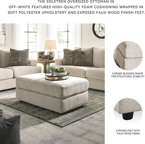 Soletren Oversized Ottoman Off White Modern Furniture