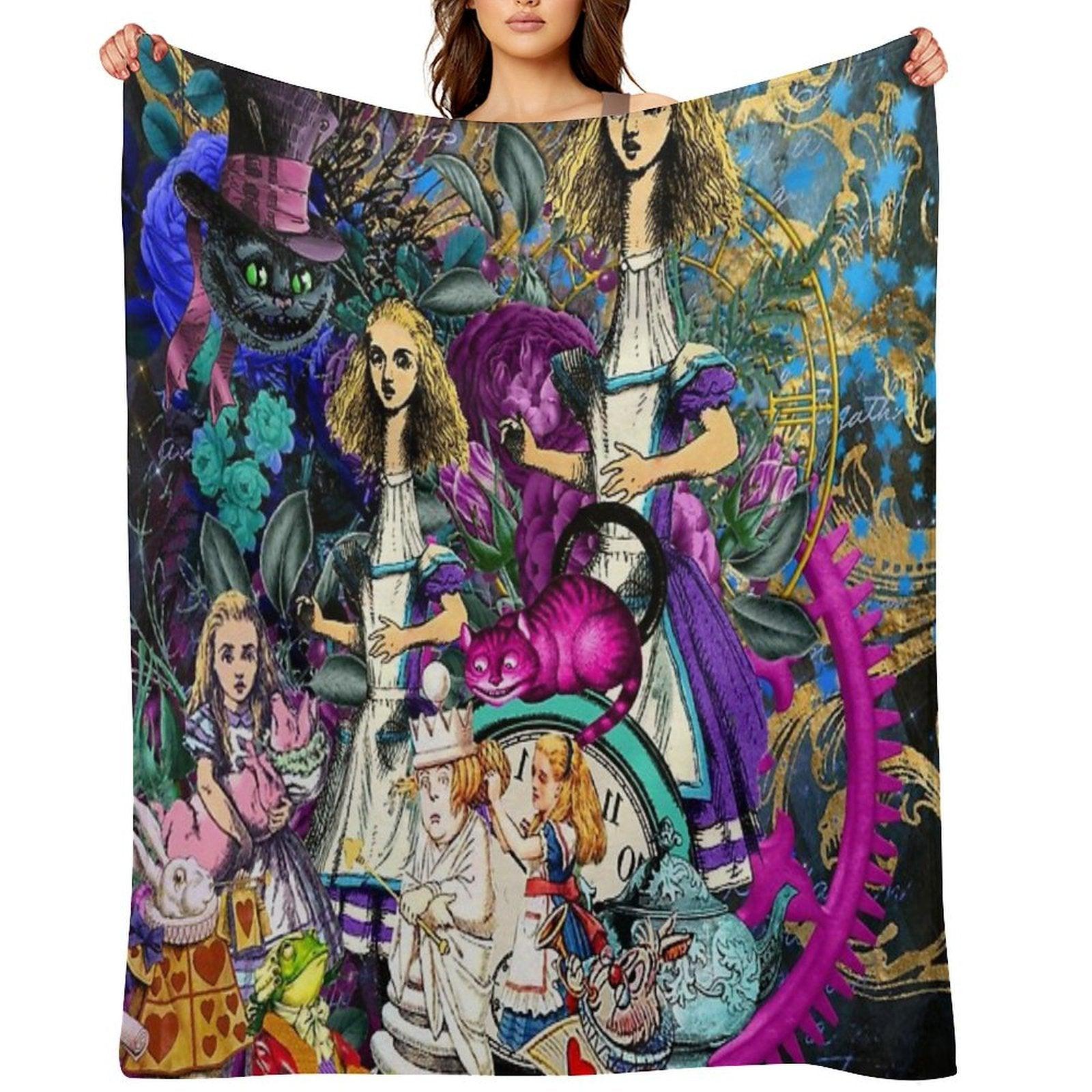 Alice Wonderland, Alice in Vintage Wonderland Throw Blanket