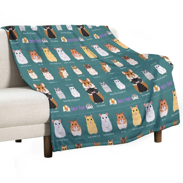 Hamster Breeds Syrian Hamster Multi-functional Throw Blanket