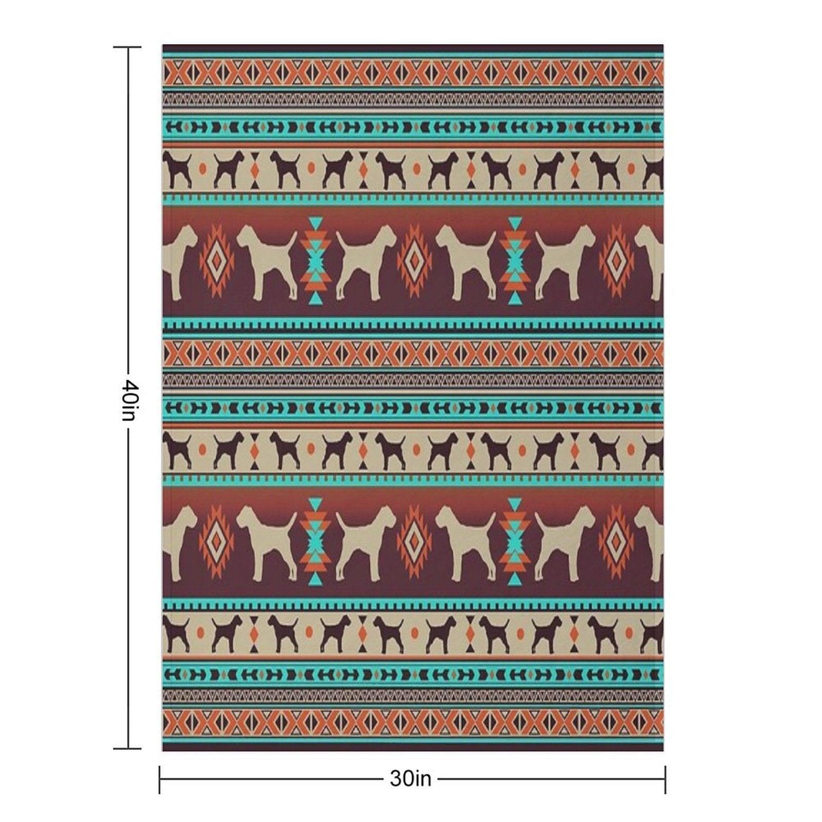 Boho Dogs  Border Terrier Sunset Throw Blanket