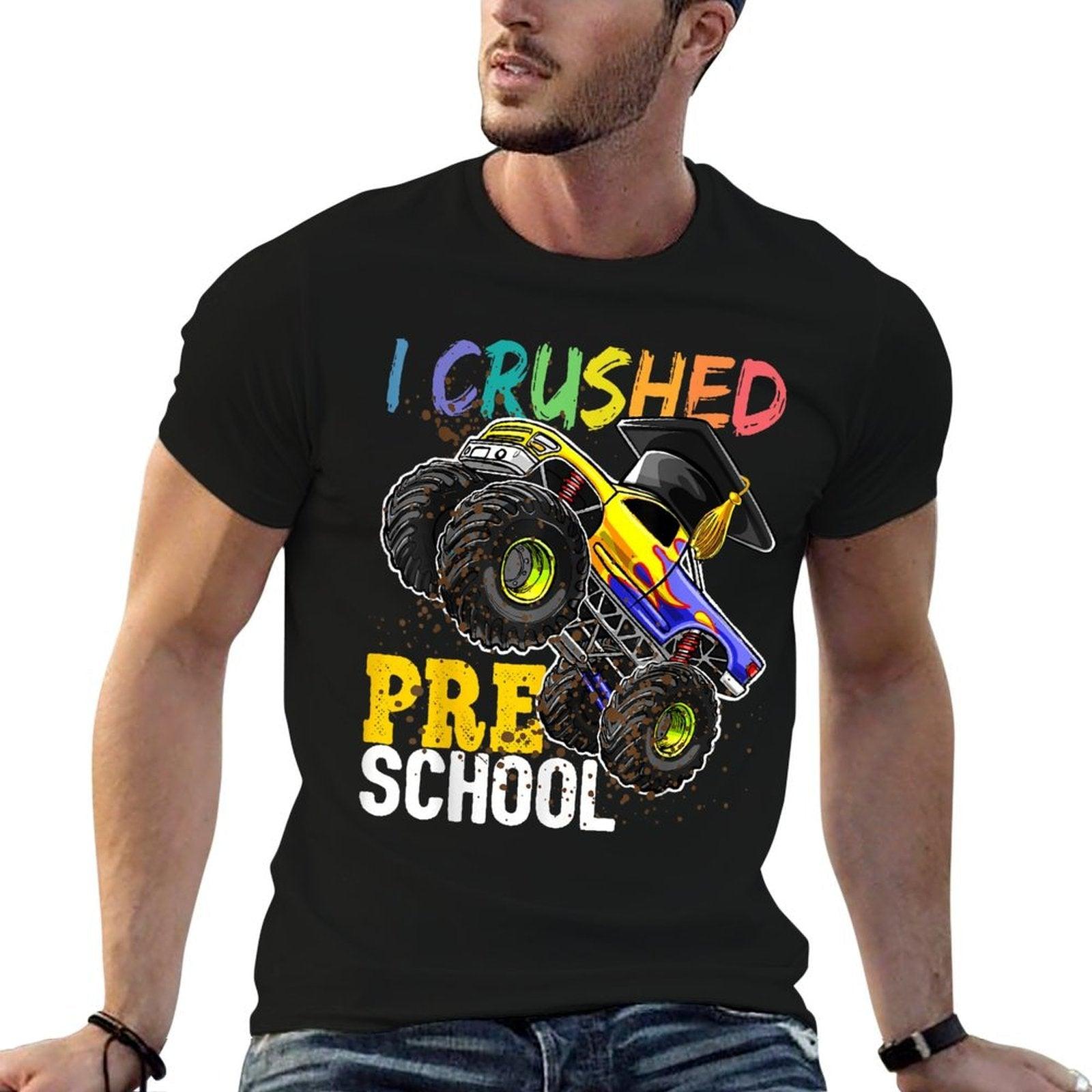 I Crushed Preschool Monster Truck Graduation Cap Gift Boys T-Shirt