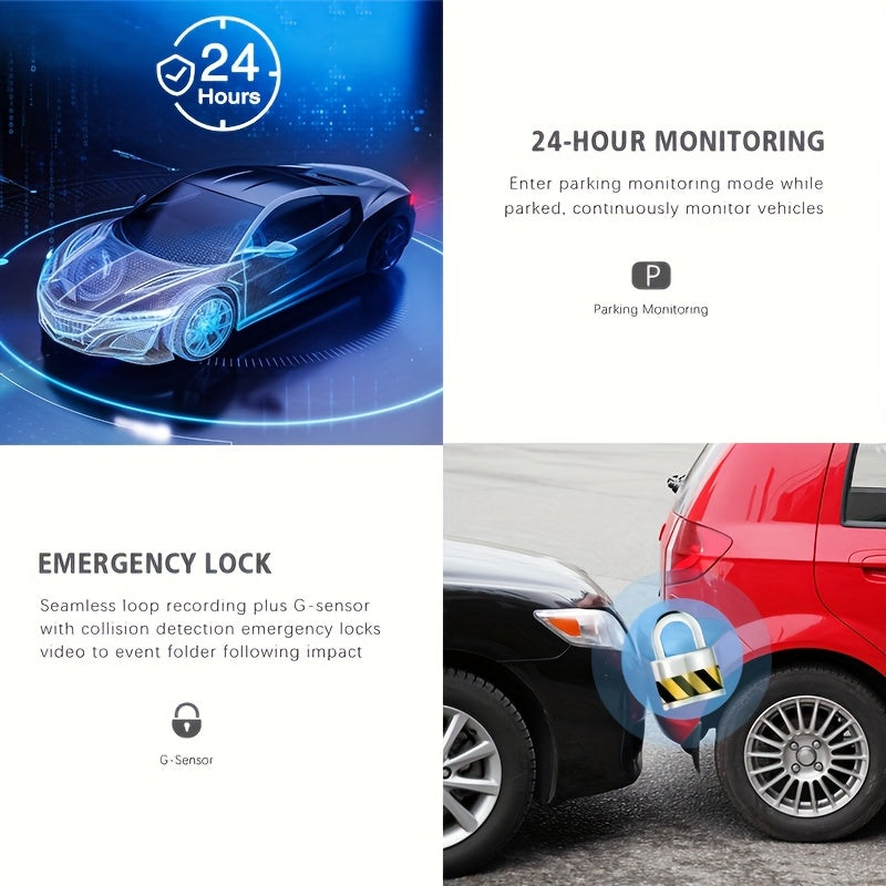 [Dash Cam] Dash Cam Front and Inside, HD 1080P Recording Car DVR Cam with 170° Wide Angle, Night Vision,Small Dash Camera for Cars, 24h Parking Monitor, Loop Recording,G-Sensor, Without SD Card DSers Fulfillment