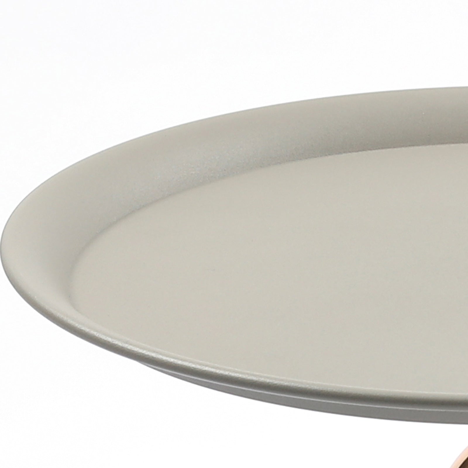 Detailed view of the gray tabletop edge of the Mermaid Tail End Coffee Table, emphasizing its sleek and minimalist design.