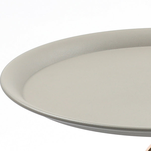 Detailed view of the gray tabletop edge of the Mermaid Tail End Coffee Table, emphasizing its sleek and minimalist design.