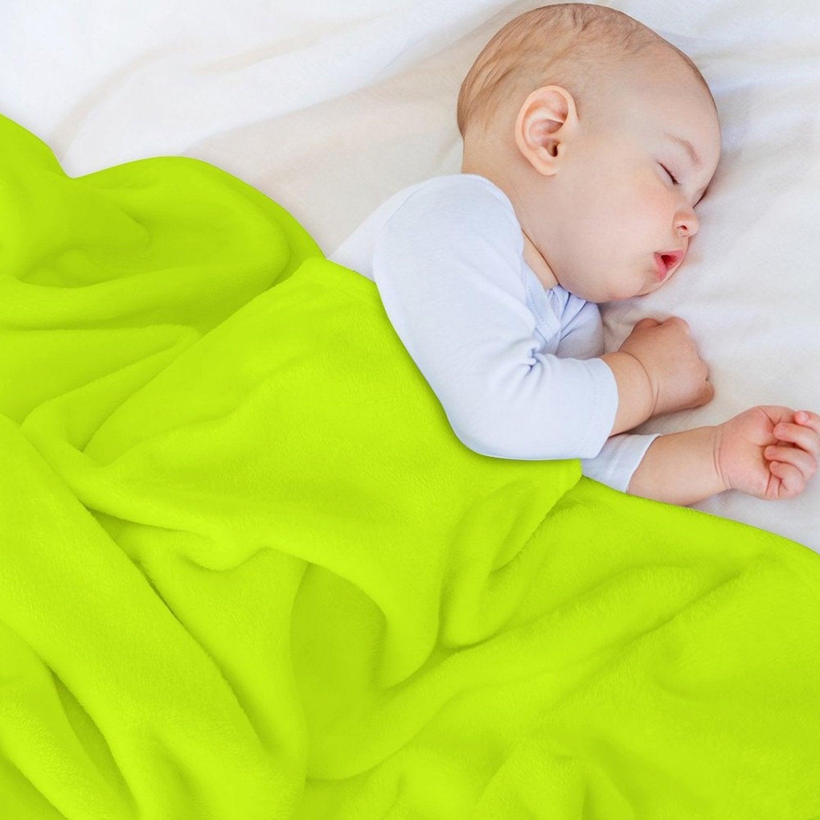Solid Neon Yellow Color Throw Blanket