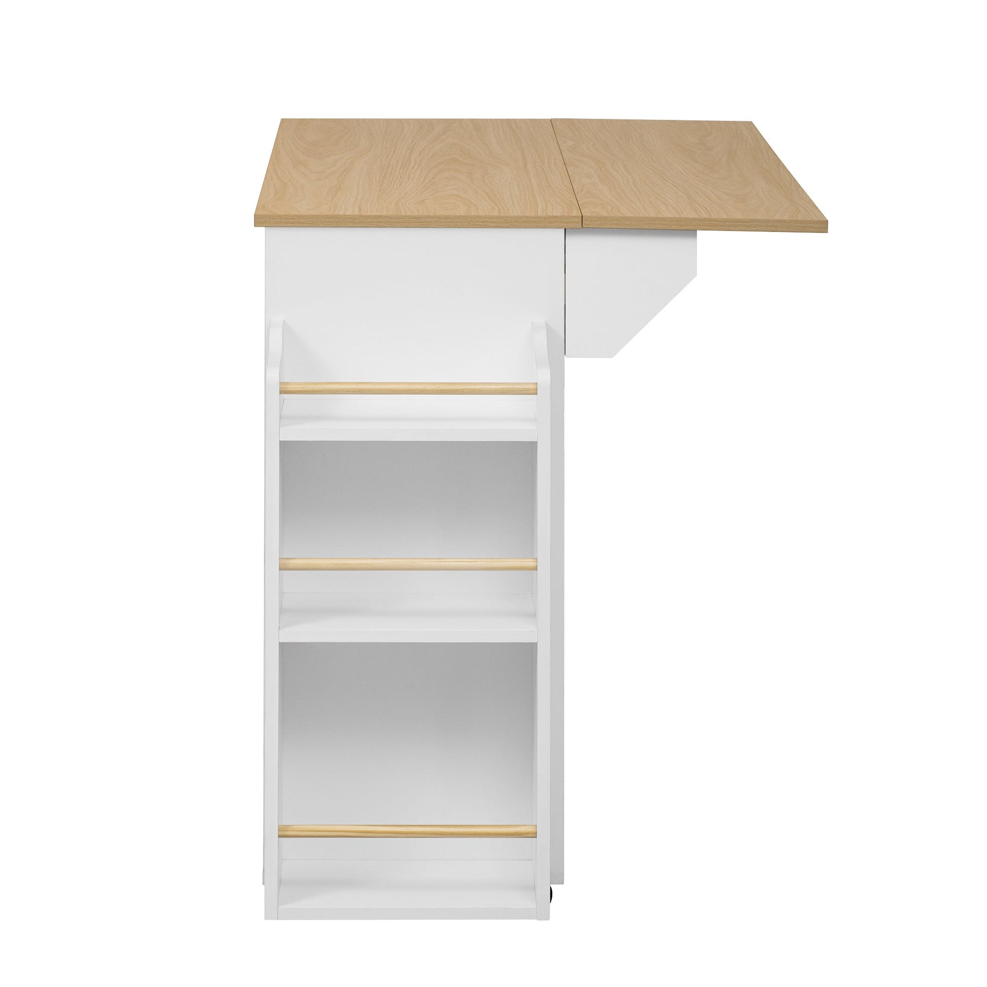 Modern Style 2-in-1 Pet Friendly Dog Crate Kitchen Island End Table Natural White MDF Metal Pine