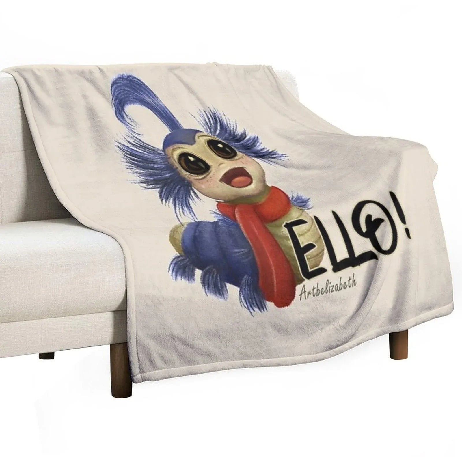 Labyrinth Worm Throw Blanket
