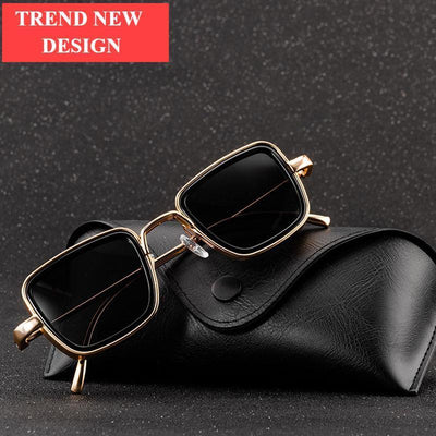 Trend Vintage Steampunk Sunglasses For Men Retro Metal Square Eyewear Trendy Brand Sunglasses For Mens In Elegant Luxury Retro Design