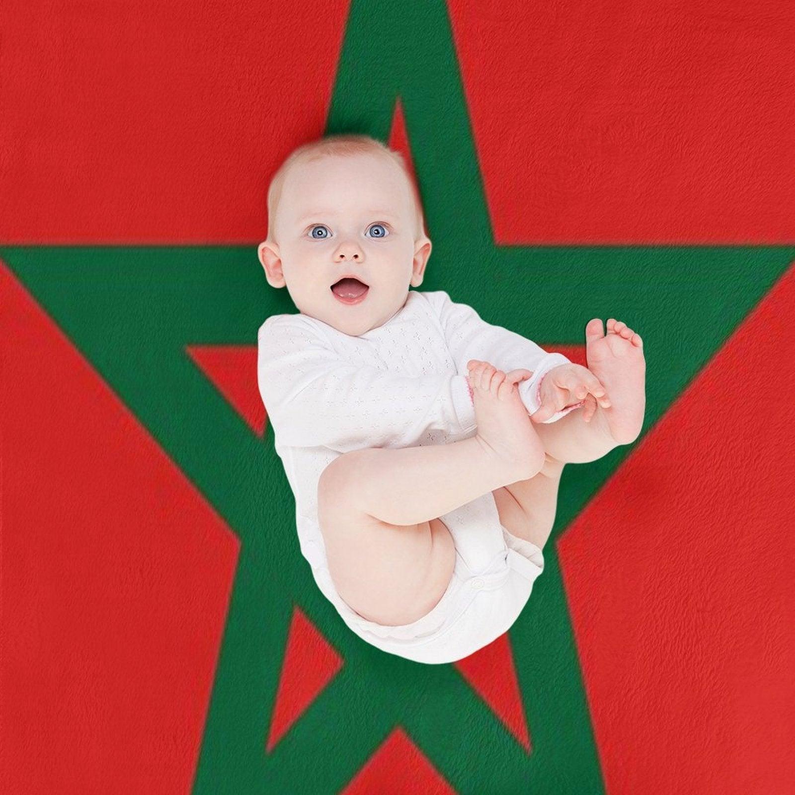 Green Star, Moors Flag-Proud to Be Moorish Throw Blanket