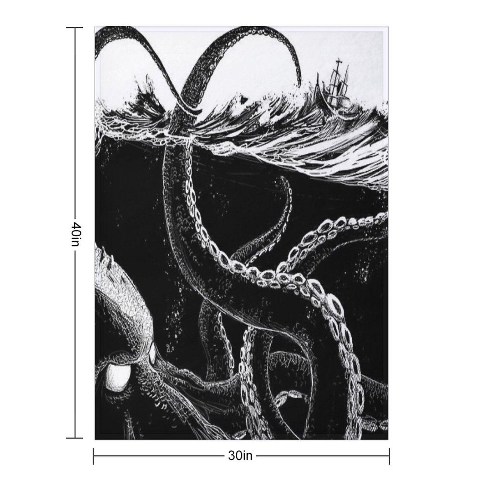 Kraken Rules The Sea Throw Blanket