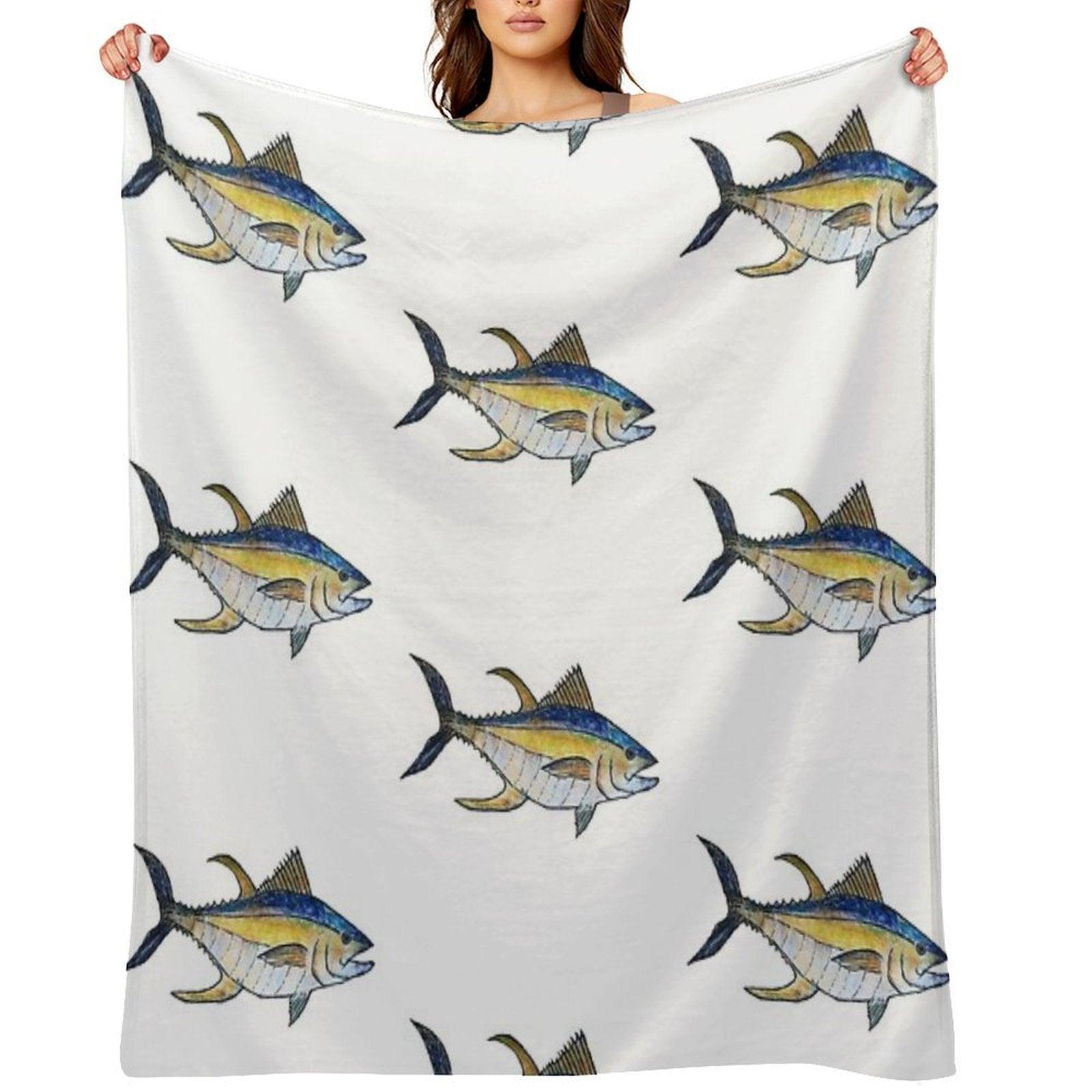 Yellowfin Tuna Fish Throw Blanket