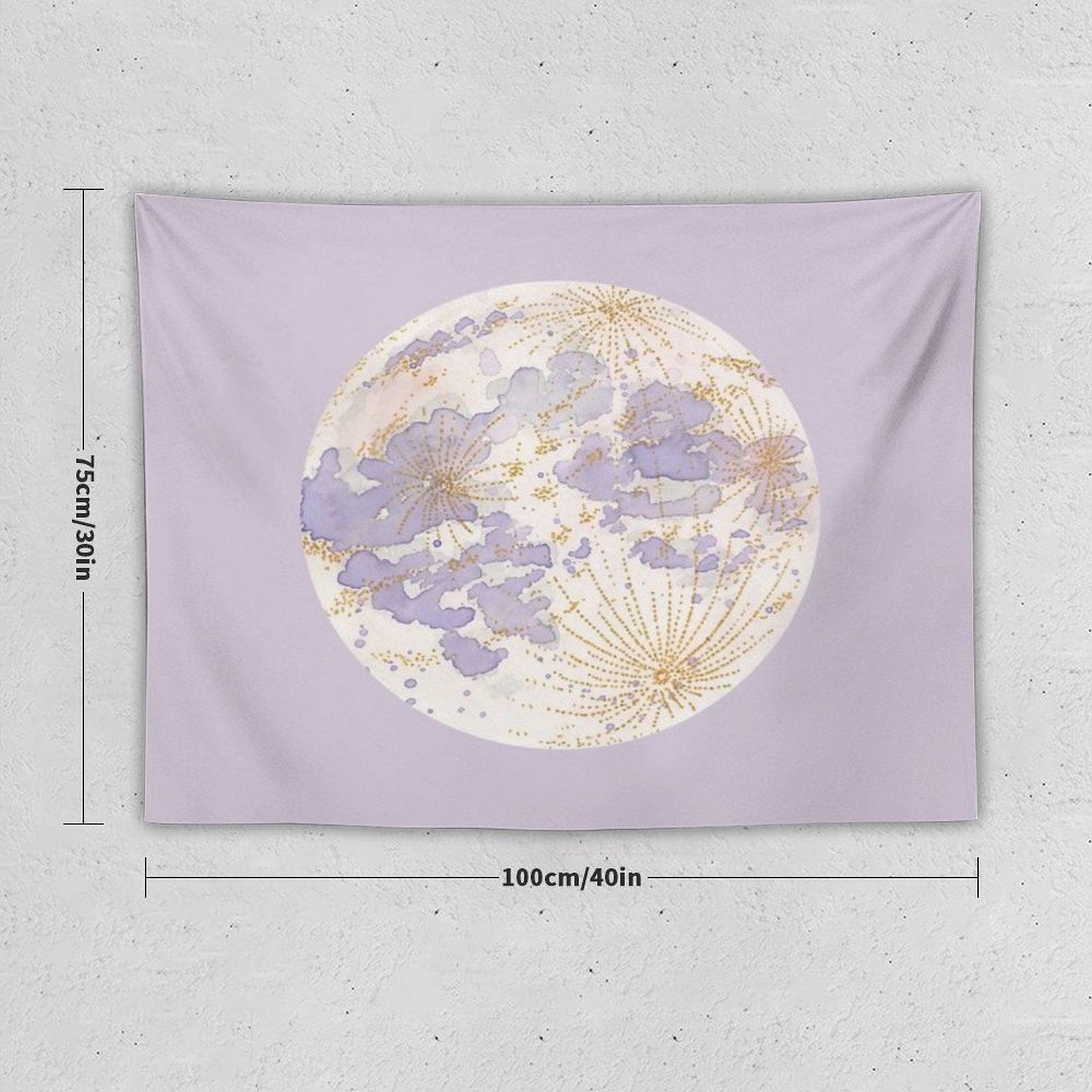 Lavendar Peach Moon Tapestry