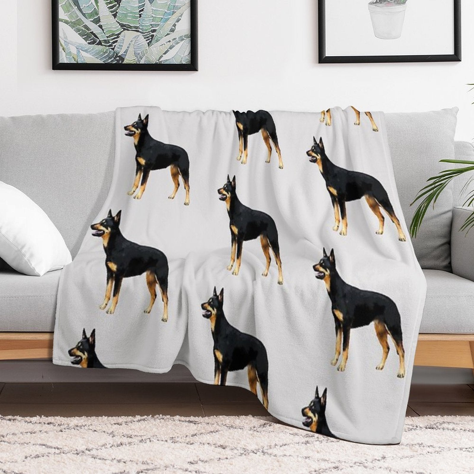 Kelpie- Australian Black And Tan Kelpie Durable Throw Blanket