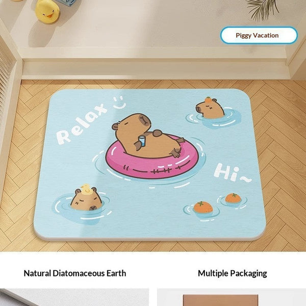 Quick-drying Cartoon Silica Mud Floor Mat