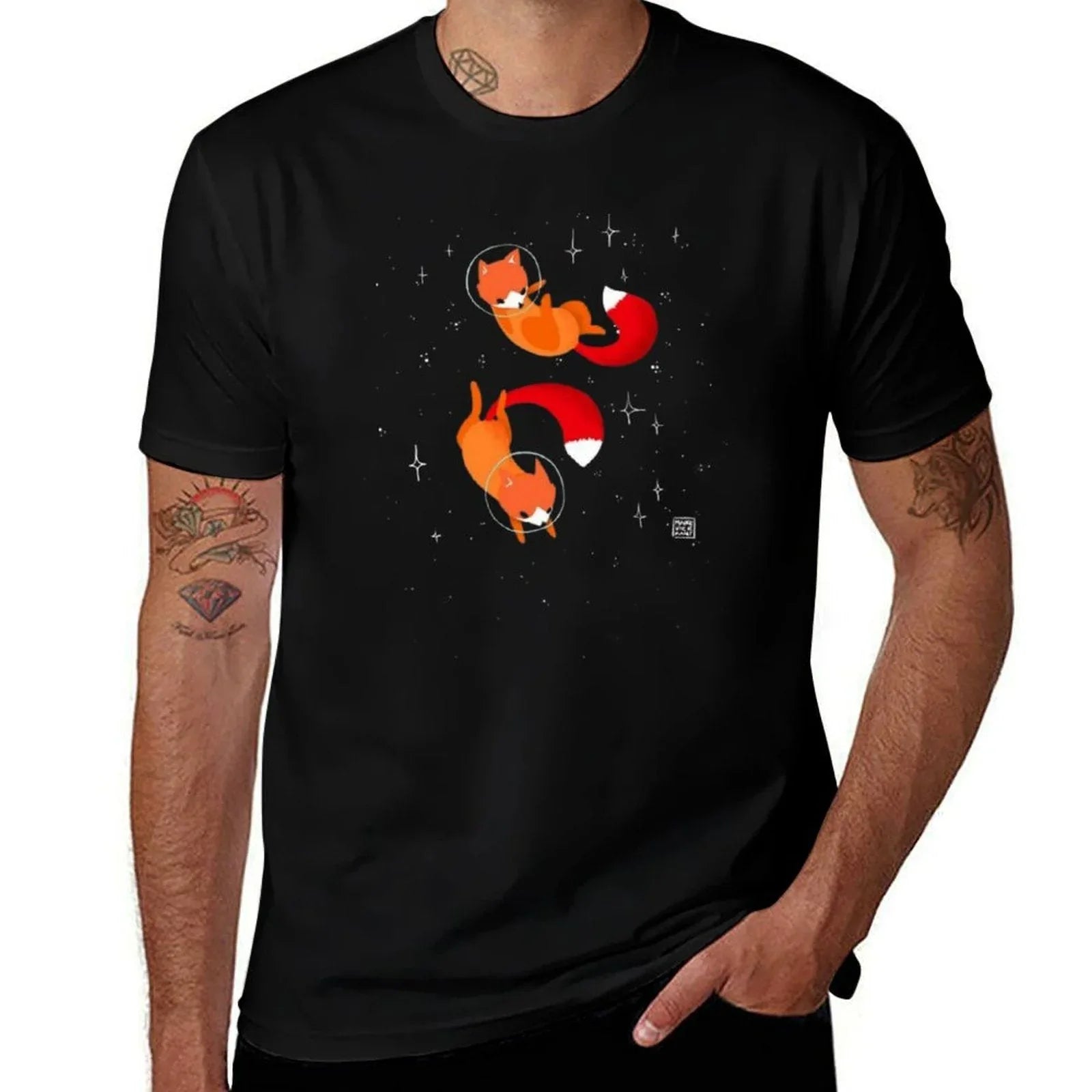 Space Foxes  Cotton T-Shirt