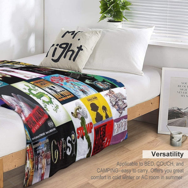 Broadway Musical Collage 2 Easy Care Throw Blanket