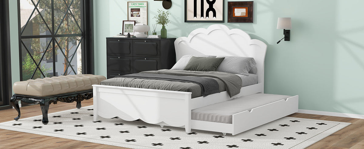 Full Size Wood Platform Bed with Underneath Storage and 2 Drawers