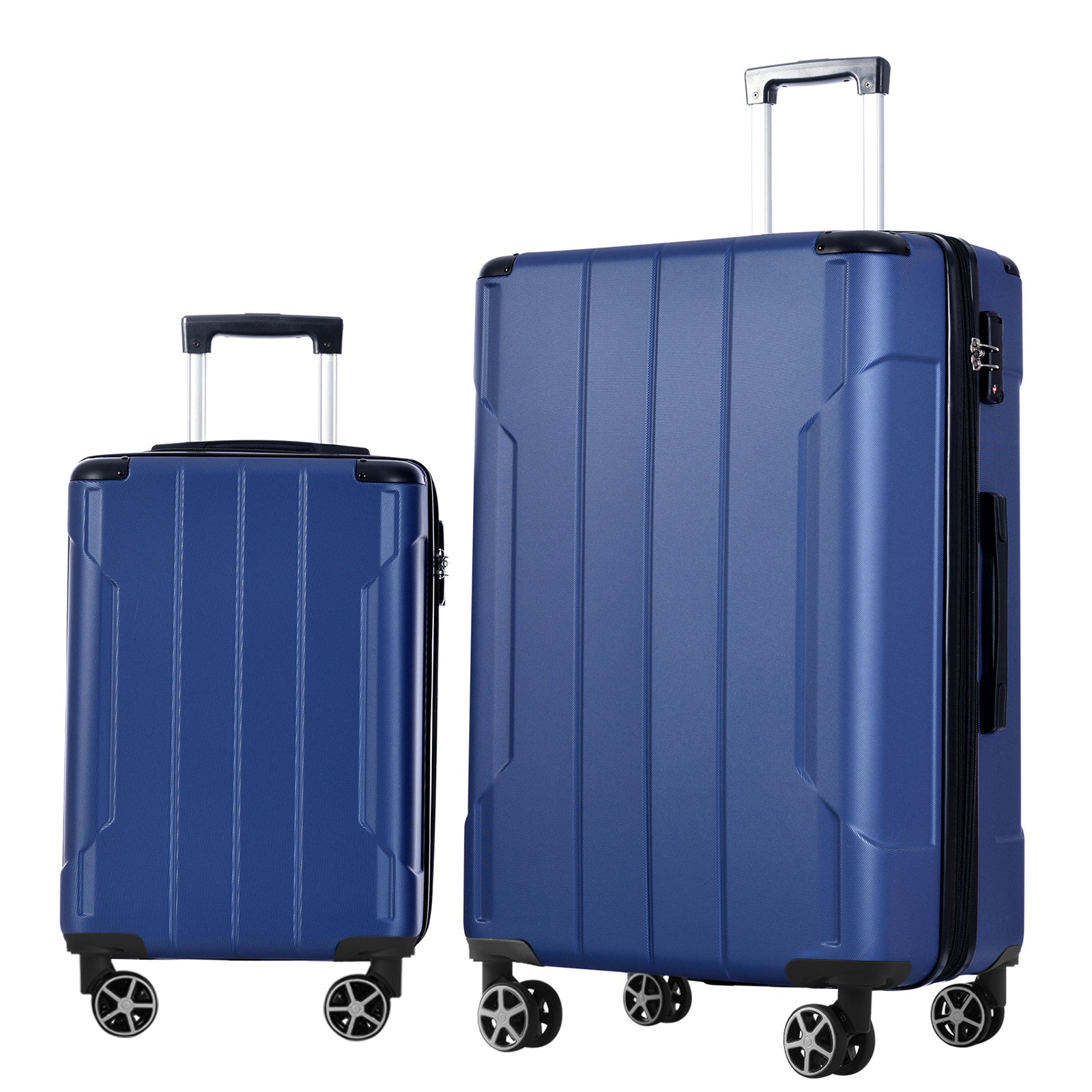 Luggage Sets 2 Piece, Hardshell ABS Lightweight and Expandable(only 28') Suitcases with Double Wheels, Carry-on Luggage, 2-Piece Set (20/28), Blue