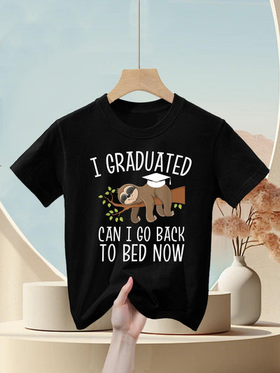 Cool Graduation Shirts I Graduated Can I Go Back To Bed Now Kids T-Shirt