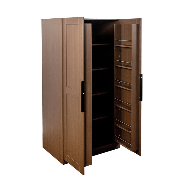 62.99in Kitchen Pantry Cabinet, Walnut  Freestanding Buffet Cupboards Sideboard with Doors &  Shelves, Kitchen Pantry Storage Cabinet for Kitchen, Living Room and Dinning Room