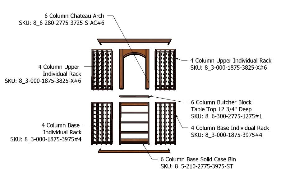 6 Foot Wine Cellar Storage System | 200 Bottle Capacity