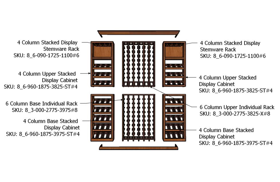 6 Foot Wine Cellar Storage System | 208 Bottle Capacity