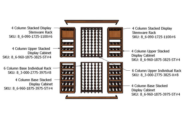 6 Foot Wine Cellar Storage System | 208 Bottle Capacity