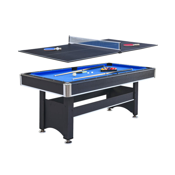 6FT Premium Wooden Multifunctional Pool Table With Table Tennis Top (SAK62741)