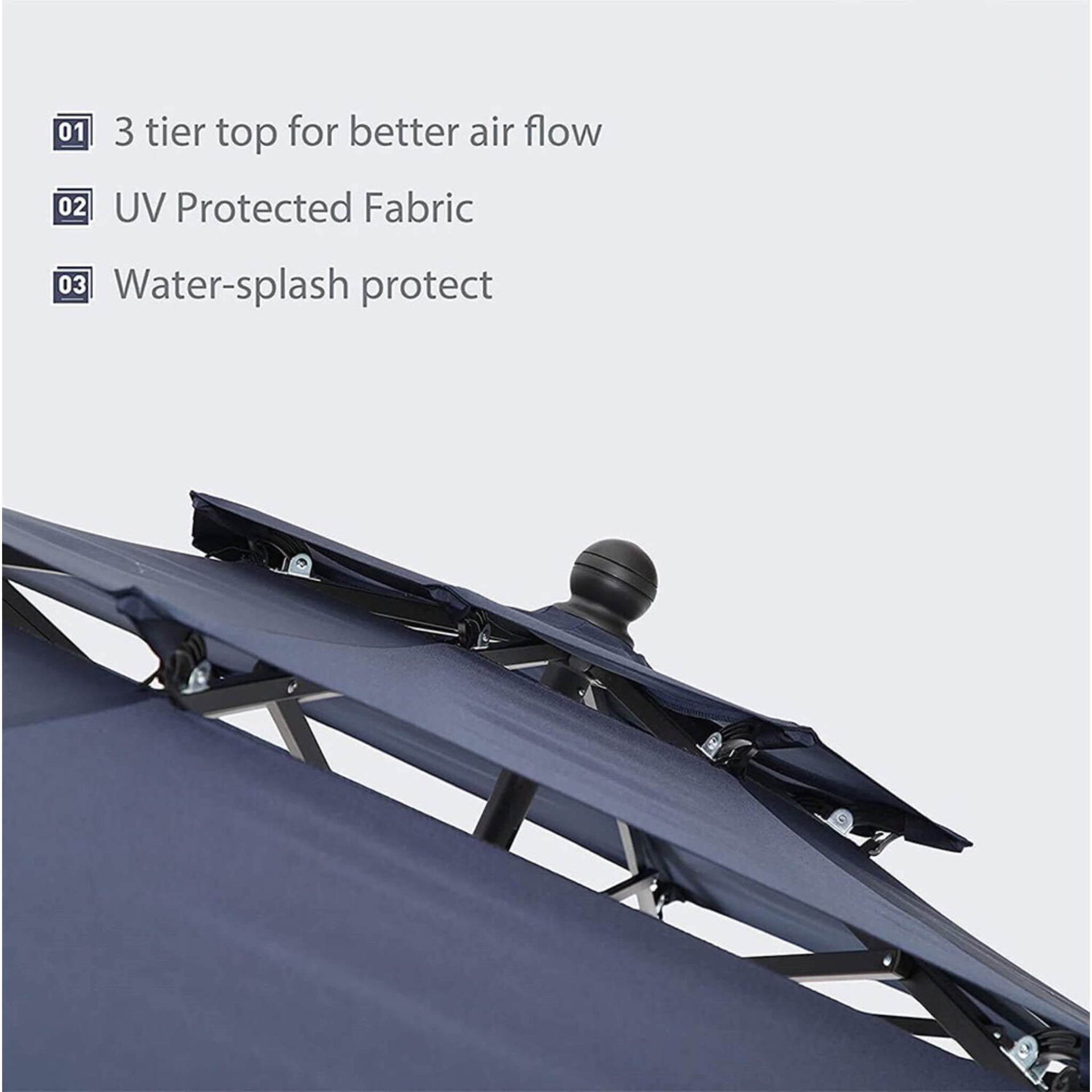 6PCS Outdoor Patio Bar Set Dining Table With Umbrella & Swivel Bar Stools (SAK53218)