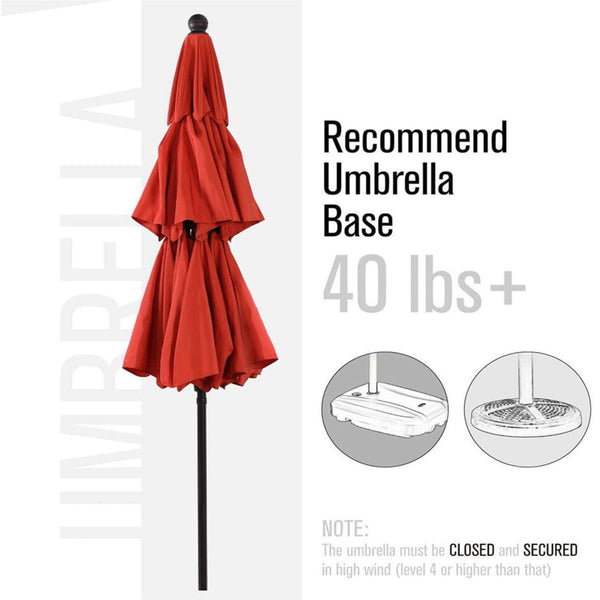 6PCS Outdoor Patio Bar Set Dining Table With Umbrella & Swivel Bar Stools (SAK53218)