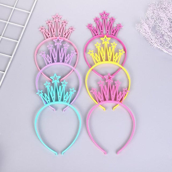 6pcs Plastic Crown Headbands Baby Girl Kids Tiara Hairbands Hair Hoop Accessories Hair Band Headwear Gorgeous Hair Accessories For Women