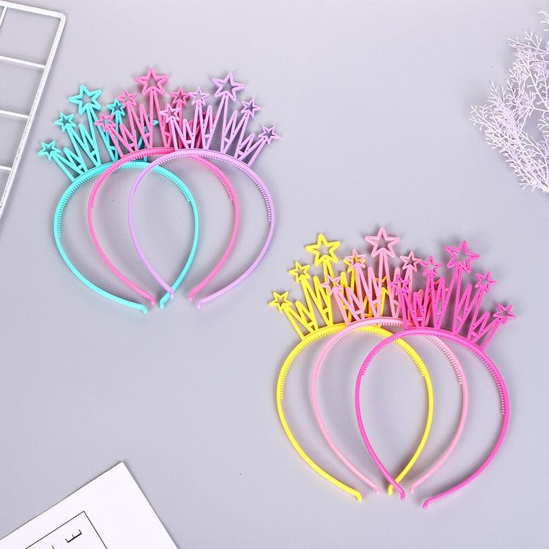 6pcs Plastic Crown Headbands Baby Girl Kids Tiara Hairbands Hair Hoop Accessories Hair Band Headwear Gorgeous Hair Accessories For Women