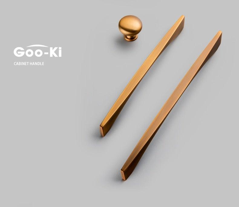 6PCS Set Nordic Modern Glam Brushed Bronze Drawer Knobs Kitchen Door Handles Cupboard Door Handle Cabinet Handles for Furniture Hardware  Brushed Brass Handle Modern Minimalist Cabinet Pull Drawer Handle Wardrobe Cabinet Hardware