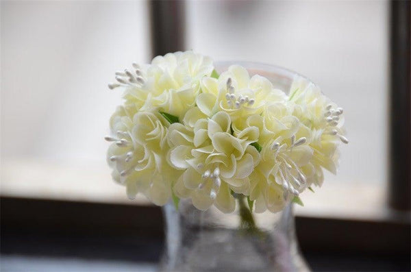 6pcs Silk Stamen Artificial Flower Bouquet Wedding Party Decoration Handmade Wreath Gift Scrapbooking Craft Fake Flowers