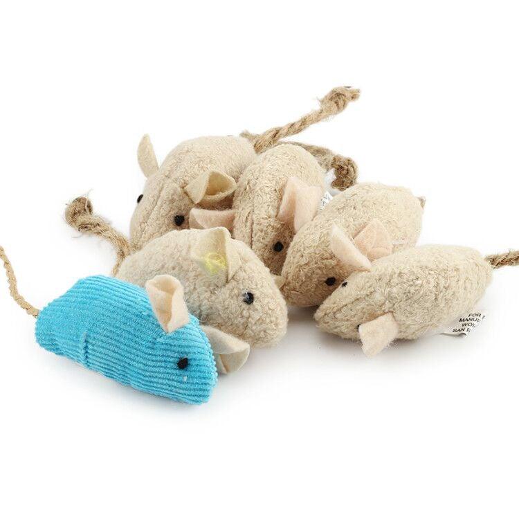6pcs/lot Mix Pet Toy Catnip Mice Cats Toys Fun Plush Mouse Cat Toy For Kitten Skitter Critters Cat Toy Value Pack