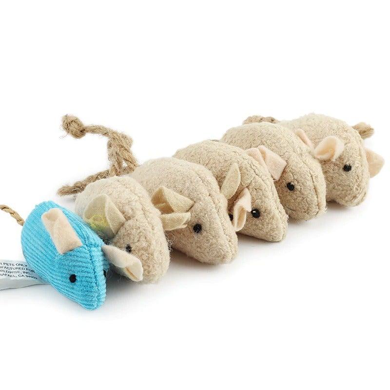 6pcs/lot Mix Pet Toy Catnip Mice Cats Toys Fun Plush Mouse Cat Toy For Kitten Skitter Critters Cat Toy Value Pack