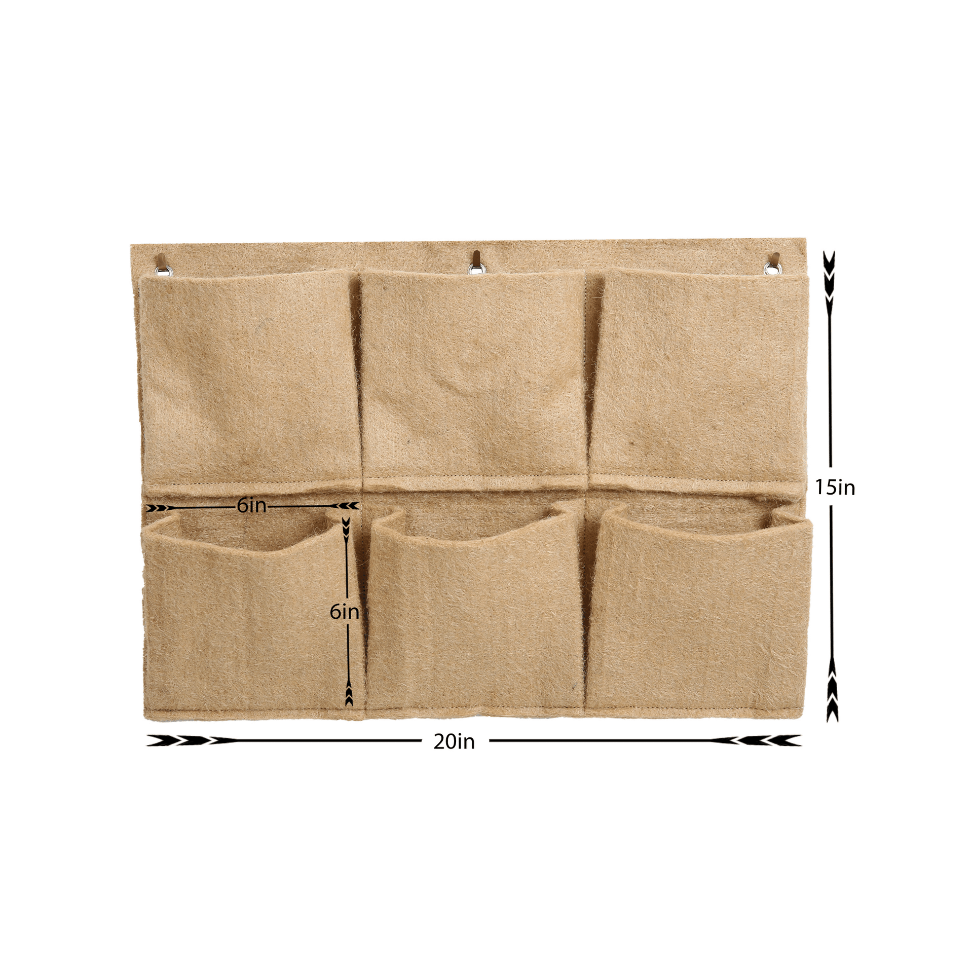 Jute Gardens 6-Pocket Vertical Living Wall Planter – Indoor/Outdoor Eco-Friendly Hanging Garden for Herbs, Flowers & Vegetables