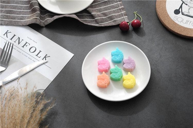 7 Cells Cute Unicorn Silicone Cake Molds No Smell Food Grade Material For Candle, Fondant, Biscuit, Dessert, Chocolate Molds Mini Unicorn Head Ice Cube Tray, Unicorn Silicone Molds Set For Chocolate Candy Cake Cupcake Soap Baking