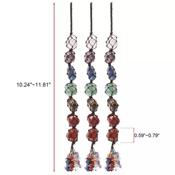 7 Chakra Gemstones Reiki Healing Crystals Tassel Wall Car Hanging Ornament