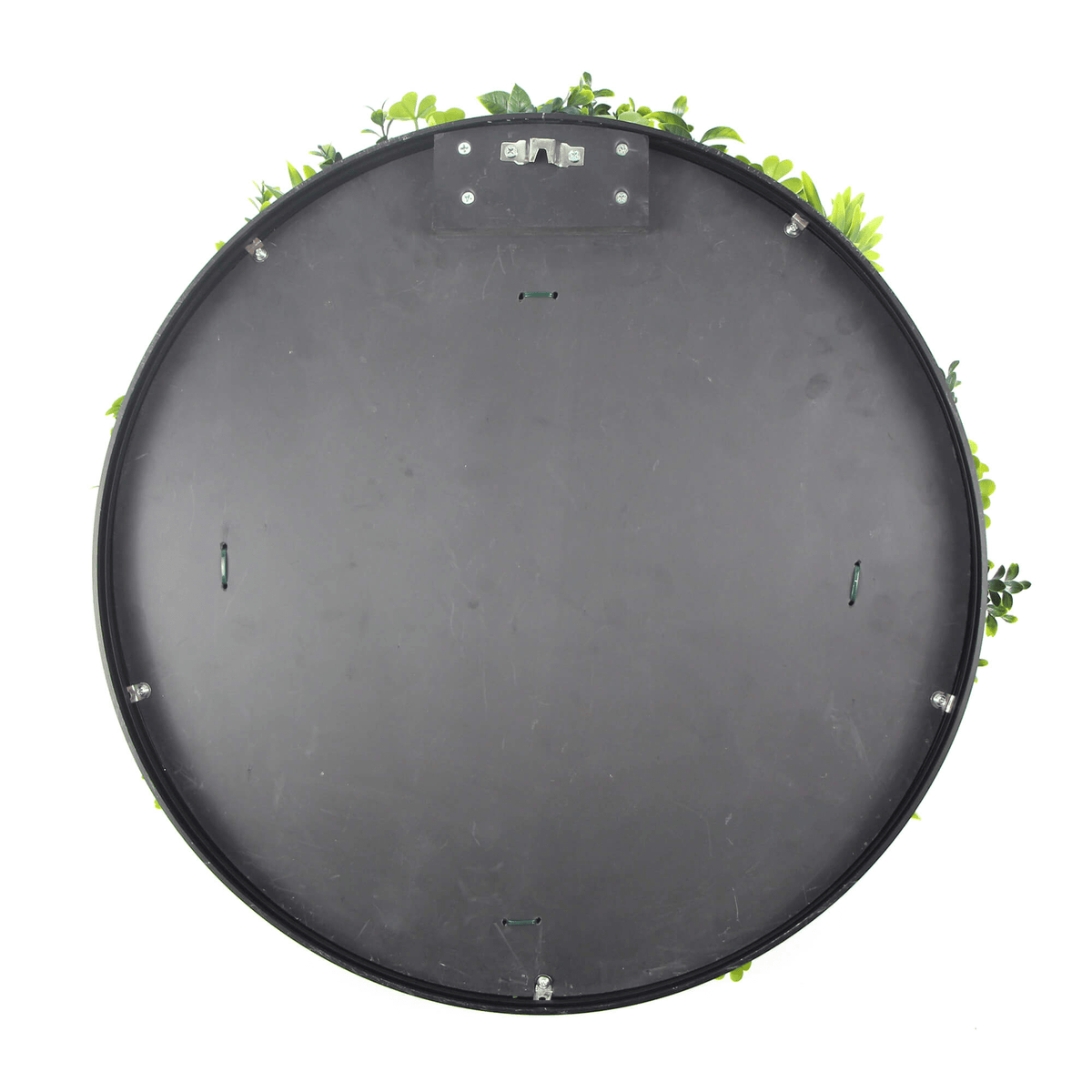 Artificial Green Wall Disc 20in – Black Frame – UV Resistant – Commercial Grade