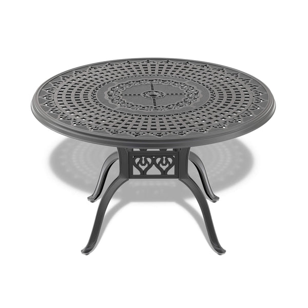 Alora 7-Piece Cast Aluminum Patio Furniture Set With Black Frame And Off-White Cushions (SAK12948)