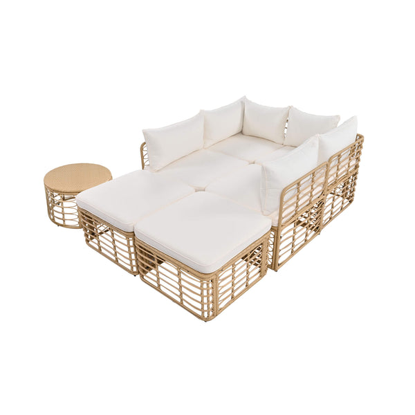 Alora 7-Piece Outdoor All-Weather Rattan Patio Sofa Set With Cushions (SAK47230)