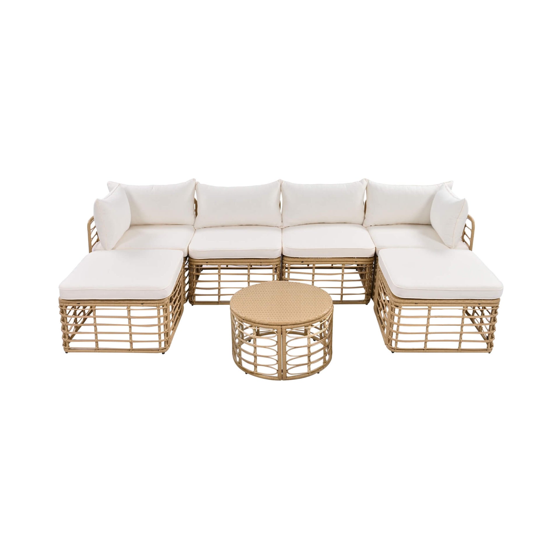 Alora 7-Piece Outdoor All-Weather Rattan Patio Sofa Set With Cushions (SAK47230)