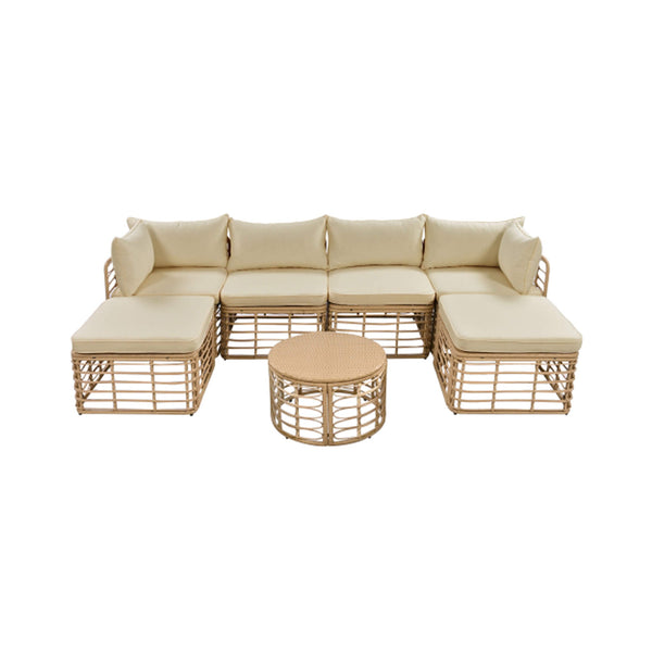 Alora 7-Piece Outdoor All-Weather Rattan Patio Sofa Set With Cushions (SAK47230)