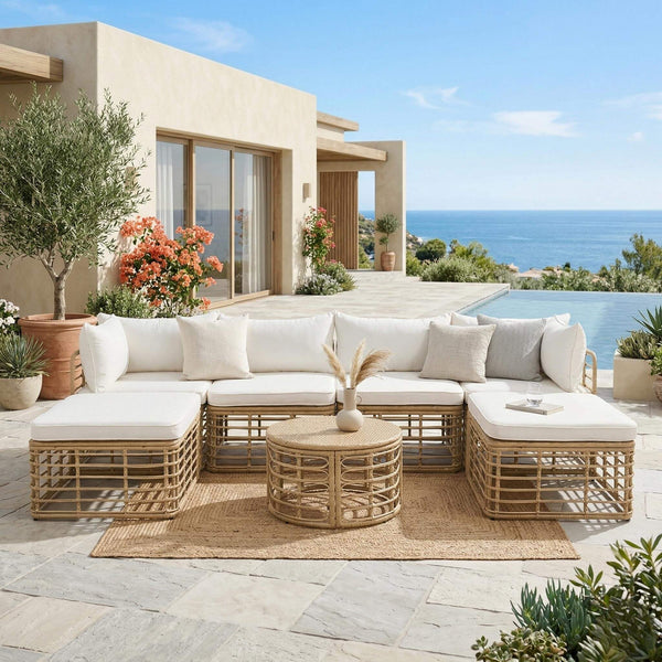 Alora 7-Piece Outdoor All-Weather Rattan Patio Sofa Set With Cushions (SAK47230)