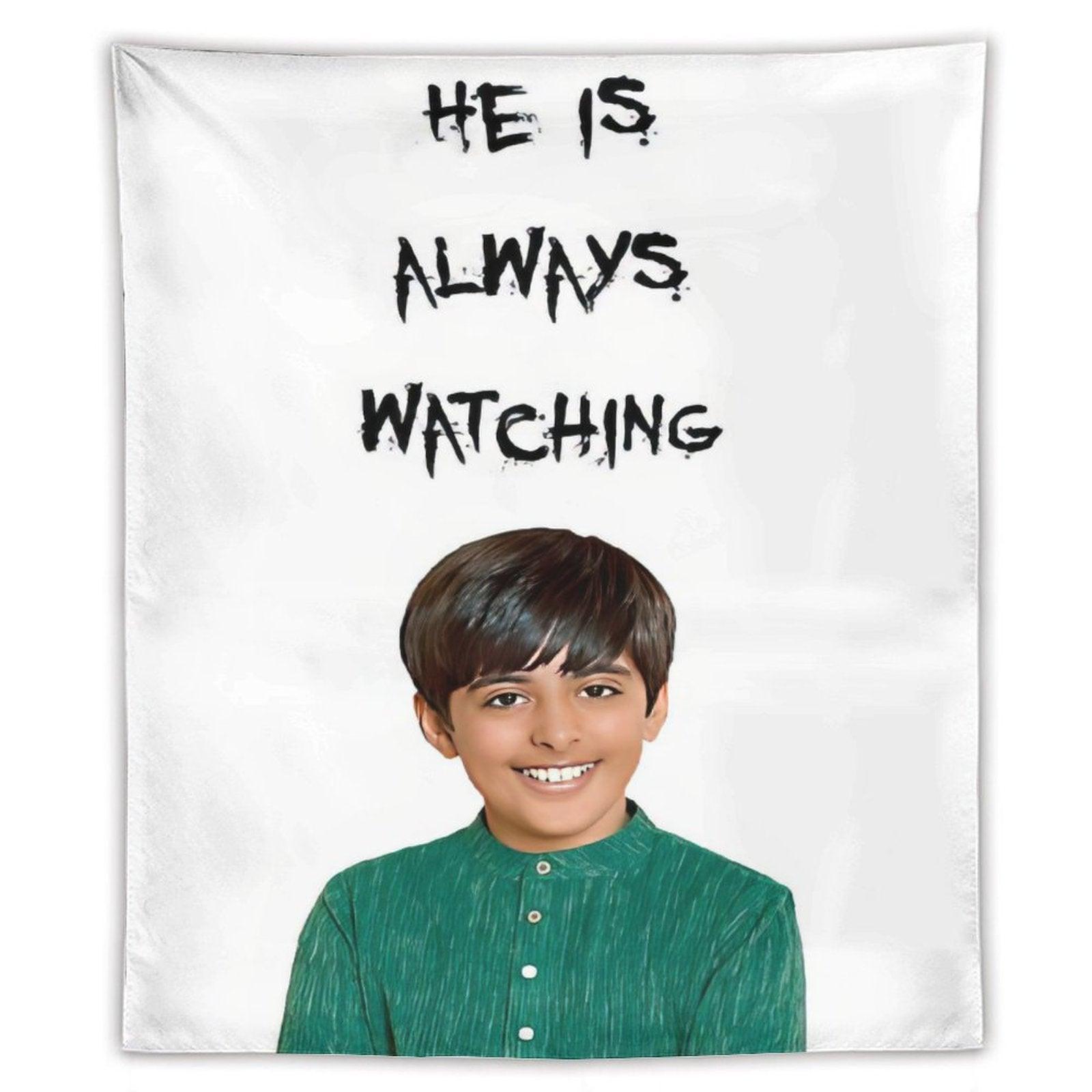 Ravi - He Is Always Watching Vertical Tapestry
