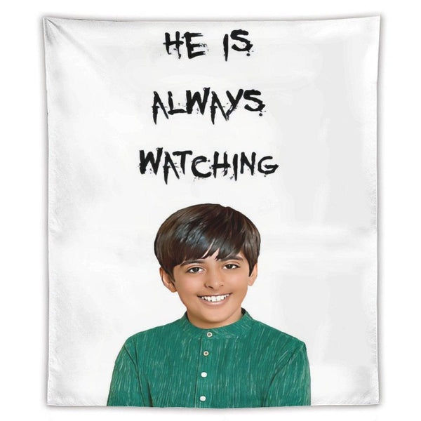 Ravi - He Is Always Watching Vertical Tapestry