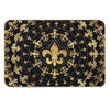 Fleur-de-lis - Circular Ornament - Gold And Black Bath Mat