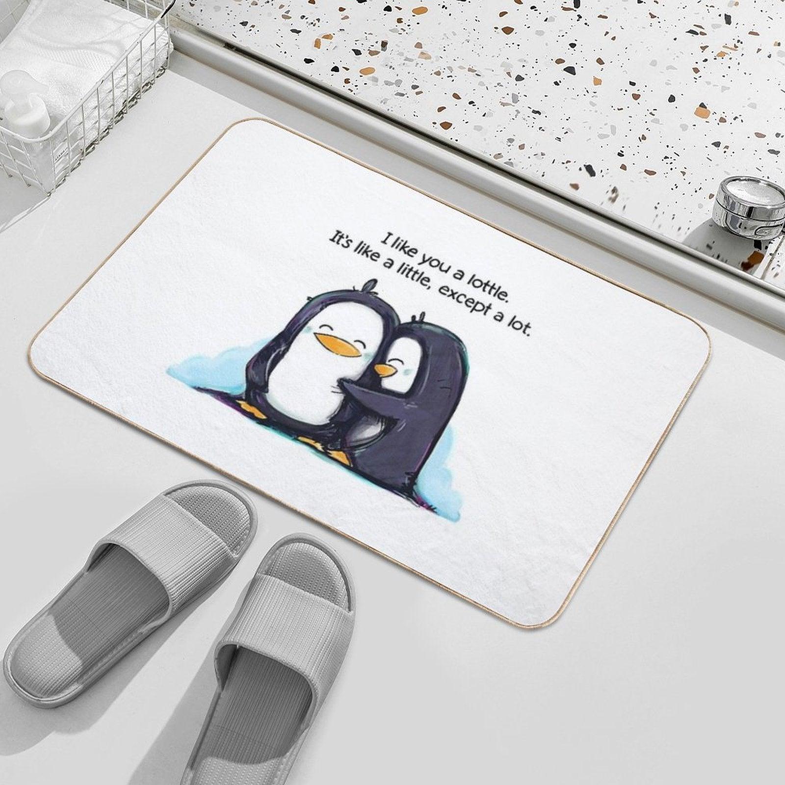 I Like You A Lottle Penguins Bath Mat