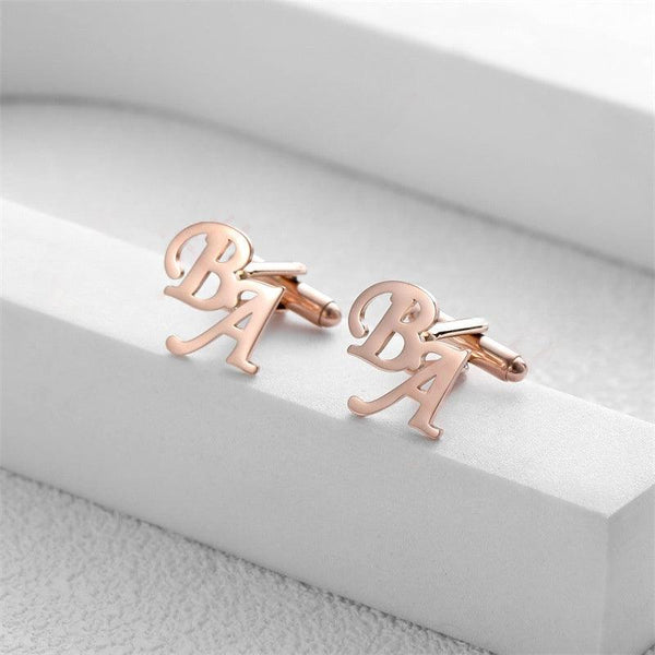 DIY custom French men's cufflinks with English letters cufflinks